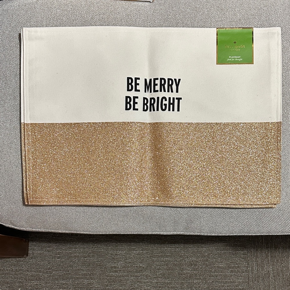 Kate Spade Gold and cream Holiday Placemat